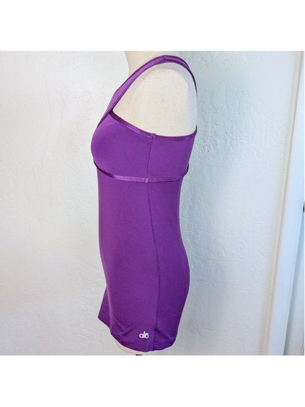 Alo Yoga Purple Strappy Tank Top Small Criss Cross Back Athletic Activewear - Picture 4 of 10